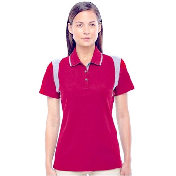 NEW! Ladies Devon & Jones Sporty Red Active Golf Polo Shirt, Size 2 XL - Picture 4 of 7